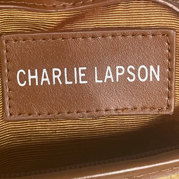 Charlie Lapson Leather Handbag DEFECT Croc Embossed Satchel NWT - Picture 3 of 16